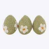 Ostereier mit Blumen – Set of 3 – Handgemacht aus Filz von Gry & Sif